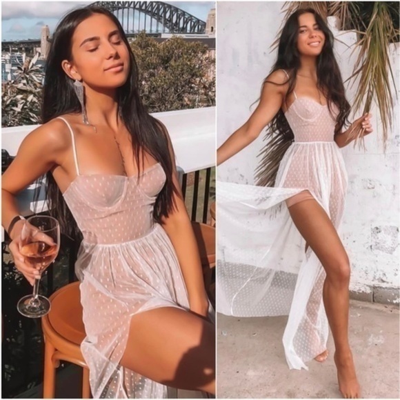 White Fox Boutique Dresses & Skirts - White Fox Boutique totally bangin mesh maxi dress